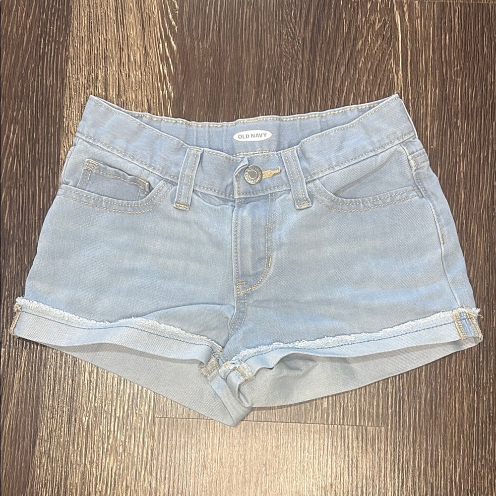 Girls Old Navy Light Denim Jean Shorts Size 10 with adjustable waist